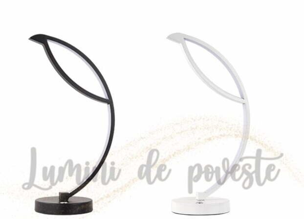 Veioza LED 40W White Swan, LED inclus, 1 surse de iluminare, Lumina: Cald, Natural, Rece